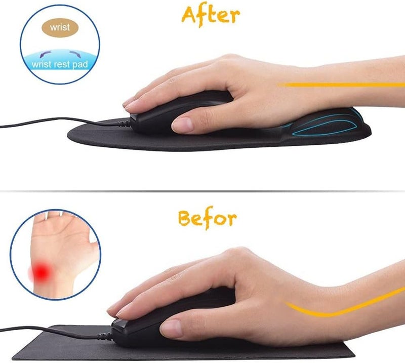 DemonChest Office Mousepad with Gel Wrist Support - Ergonomic Gaming Desktop Mouse Pad Wrist Rest - Design Gamepad Mat Rubber Base for Laptop Computer -Silicone Non-Slip Special-Textured Surface (06RoseRed) - Image 3